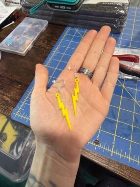 Yellow Lightning Bolt Drop Earrings - Women Jewelry Earrings